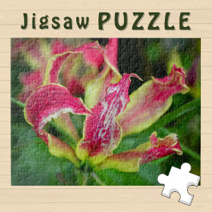 Red Orchid Flower blooming aesthetic Photo - Jigsaw Puzzle