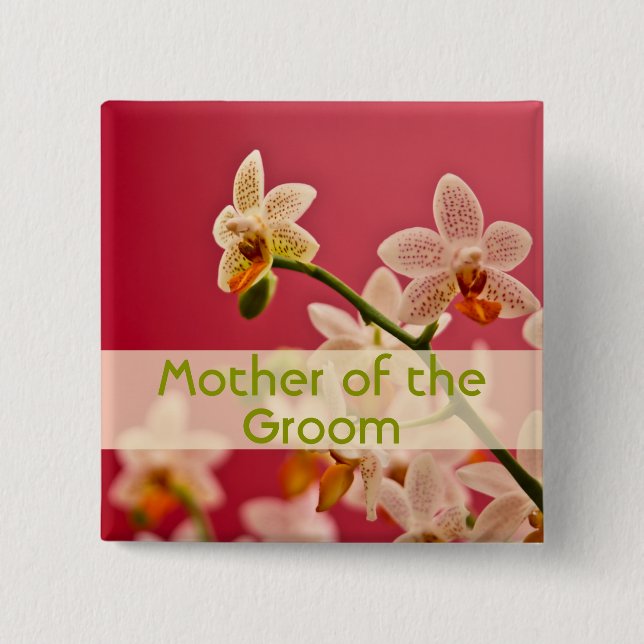 Red Orchid • Wedding Button (Front)