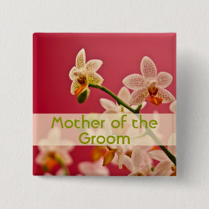 Red Orchid • Wedding Button