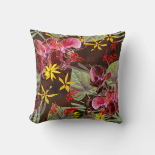 Red orchids.  cushion