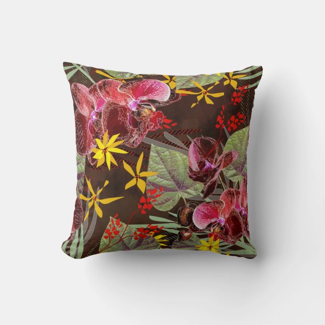 Red orchids.  cushion (Front)