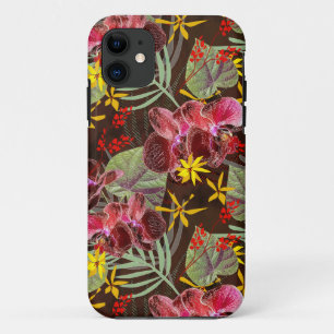 Red orchids. napkins iPhone 11 case