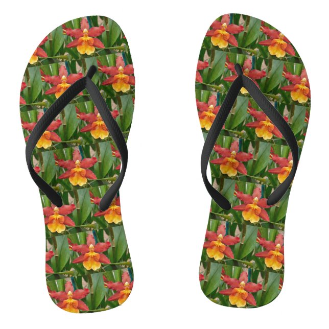 Red Orchids Thongs (Footbed)