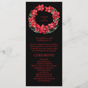 Red Orchids Wedding Ceremony Program