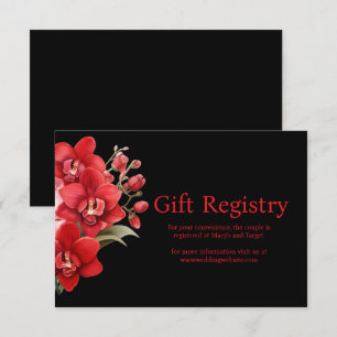 Red Orchids Wedding Registry Enclosure Card