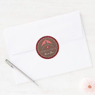 Red Origami Paper Cranes And Scallop Asian Wedding Classic Round Sticker