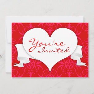 Red Orlee Heart Invitation