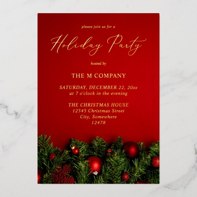 Red Ornament & Garland Holiday  (Front)