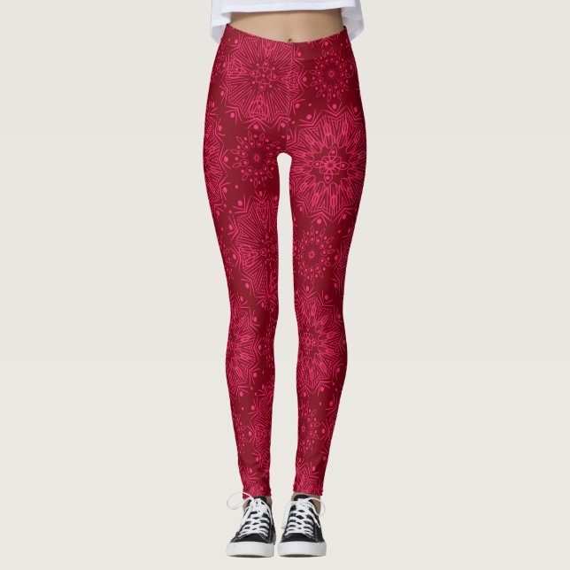Red ornament leggings (Front)