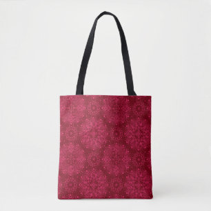 Red ornament tote bag