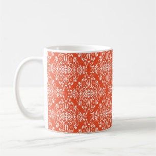 Red ornamental pattern seamless pattern coffee mug