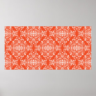 Red ornamental pattern seamless pattern poster