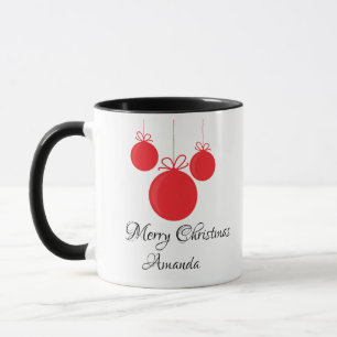 Red ornaments christmas mug