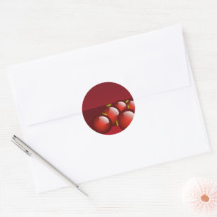 Red Ornaments Stationery Classic Round Sticker