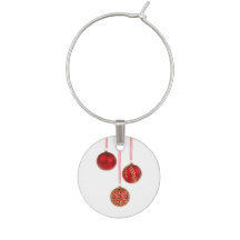 Red Ornaments Wine Charms