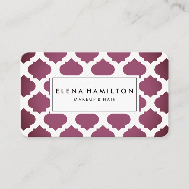 Red Ornate Pattern Business Card (Front)
