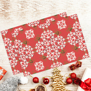 Red Ornate Traditional Folklore Christmas Tissue Paper
