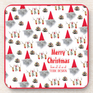 Red orporate Christmas gift for customers coasters