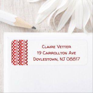 Red Oval Strings Return Address Label