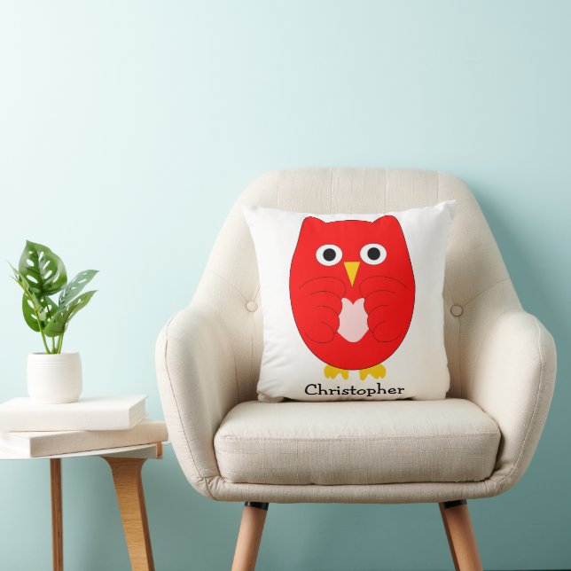 Red Owl Design Personalised Cushion (Chair)
