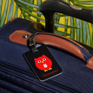 Red Owl Design Personalised Luggage Tag