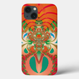 Red Owl Fractal Abstract Art iPhone 13 Case