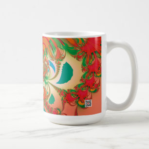 Red Owl Fractal Abstract Art Coffee Mug