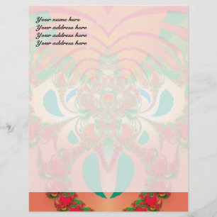 Red Owl Fractal Abstract Art Custom Letterhead