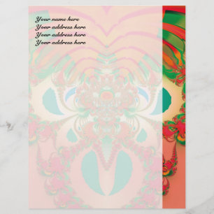 Red Owl Fractal Abstract Art Letterhead Design