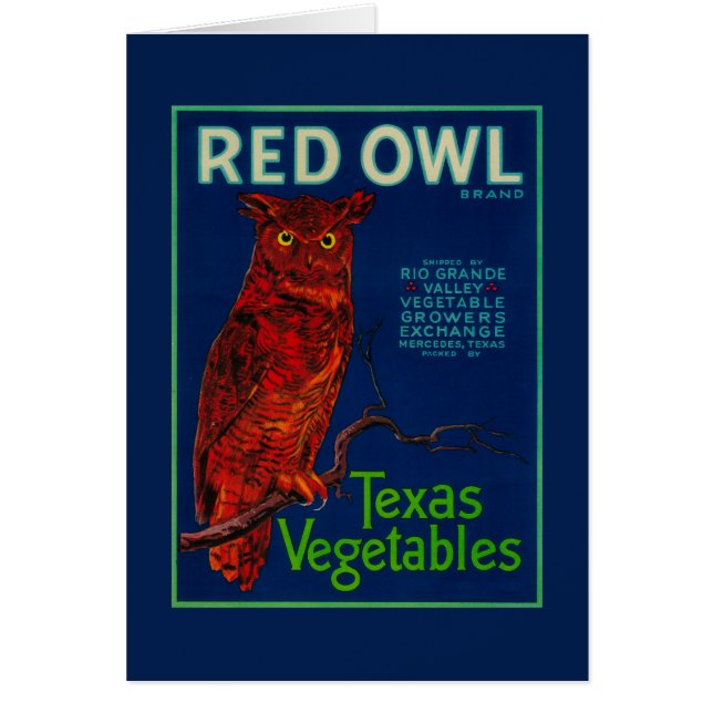Red Owl Vegetable Label (Front)