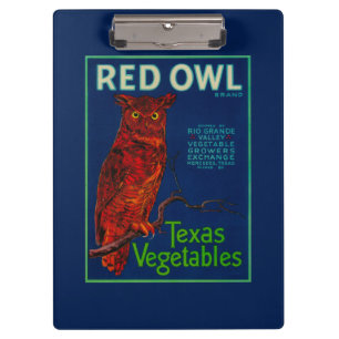 Red Owl Vegetable Label Clipboard