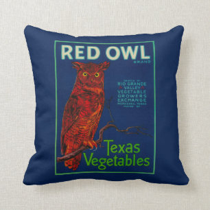 Red Owl Vegetable Label Cushion