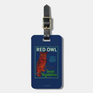 Red Owl Vegetable Label Luggage Tag