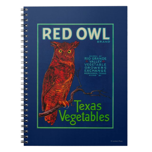 Red Owl Vegetable Label Notebook (Front)