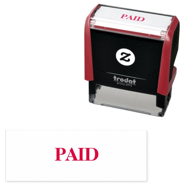 Red Paid Office Self-inking Stamp (In Situ)