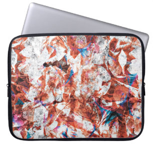 Red paint brush abstract modern digital art laptop sleeve