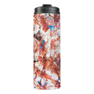 Red paint brush abstract modern digital art thermal tumbler