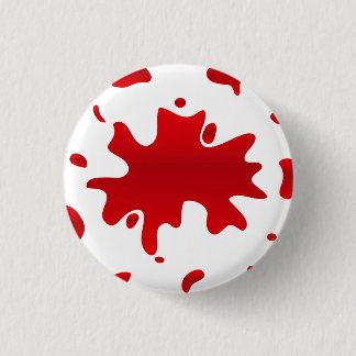 Red paint splash 3 cm round badge