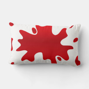 Red paint splash lumbar cushion