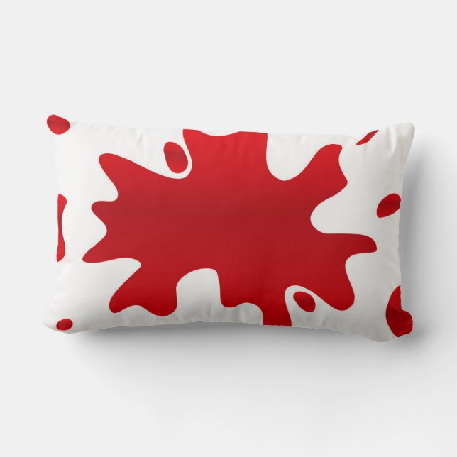 Red paint splash lumbar cushion (Back)