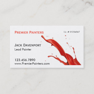 Red Paint Splash   Professional Painter Two Sided Business Card
