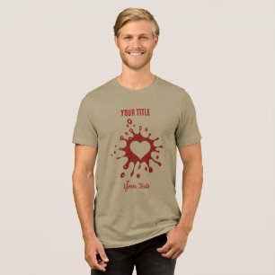 Red paint splash with a white heart shape Tri-Blend shirt