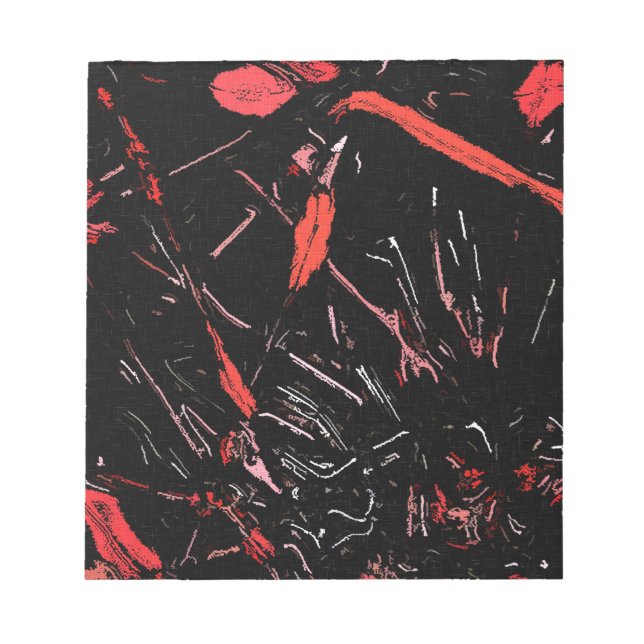 Red paint splashes abstract stains grunge design notepad (Front)