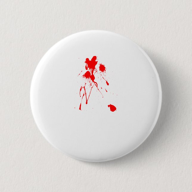Red paint splatter 6 cm round badge (Front)