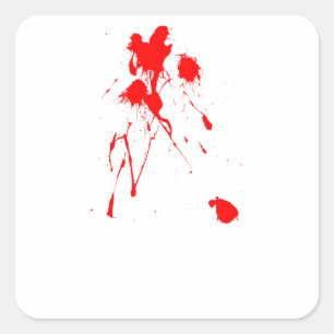 Red paint splatter square sticker