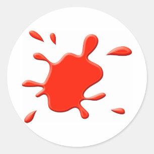 Red Paint Splodge Classic Round Sticker