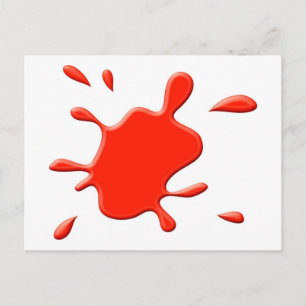 Red Paint Splodge Postcard