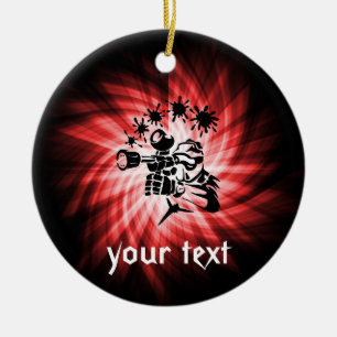 Red Paintball Ceramic Ornament