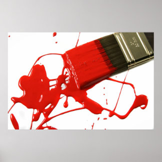 Red paintbrush poster