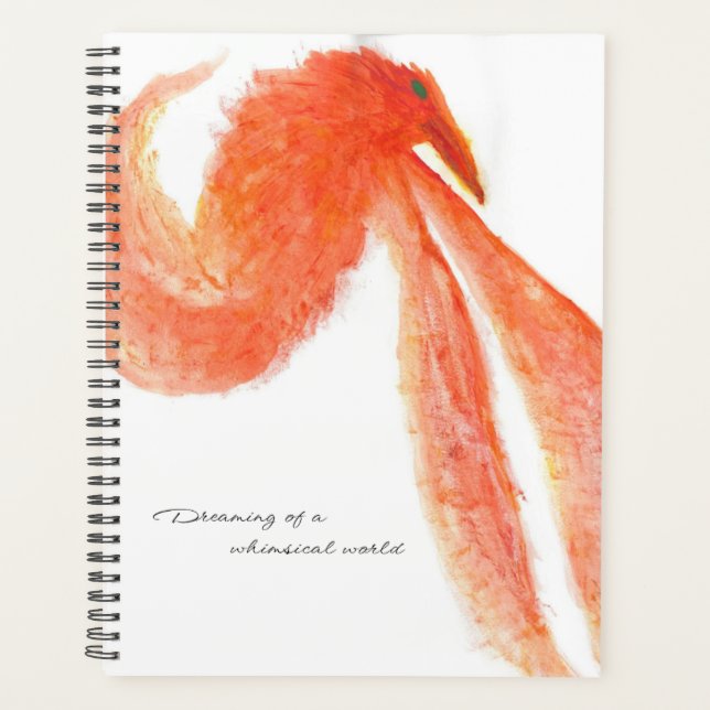 Red Painted Mythical Bird Planner/ Agenda (Front)